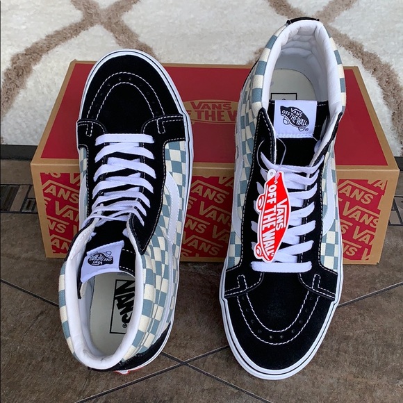 VANS Sk8-Hi REISSUE CHECKERBOARD BLK/Citadel Men’s - Picture 7 of 16